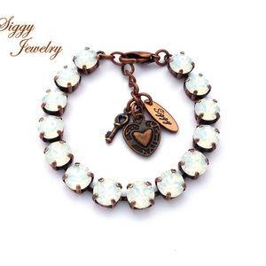 Swarovski® Crystal White Opal Tennis Bracelet, 8mm